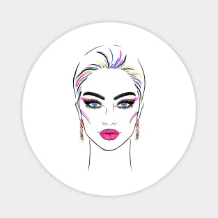 Fashionable female face Magnet